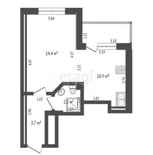 1-к квартира, вторичка, 30м2, 6/20 этаж