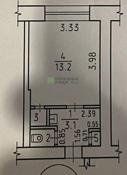 Студия квартира, вторичка, 18м2, 3/5 этаж