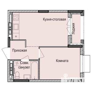 1-к квартира, строящийся дом, 35м2, 9/17 этаж