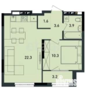 2-к квартира, вторичка, 52м2, 17/18 этаж