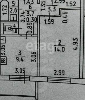 1-к квартира, вторичка, 39м2, 10/10 этаж