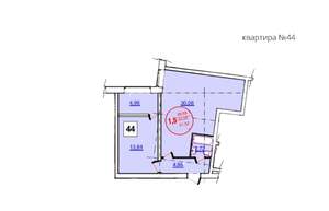 1-к квартира, строящийся дом, 51м2, 2/5 этаж