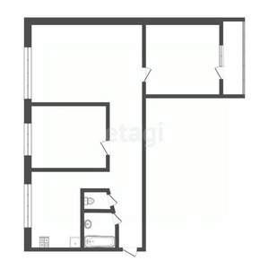 3-к квартира, вторичка, 54м2, 3/9 этаж