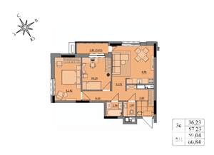 3-к квартира, вторичка, 59м2, 16/17 этаж