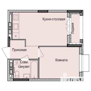 1-к квартира, строящийся дом, 35м2, 10/17 этаж
