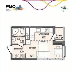 Студия квартира, вторичка, 24м2, 4/17 этаж