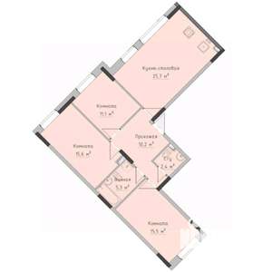 3-к квартира, строящийся дом, 85м2, 1/17 этаж