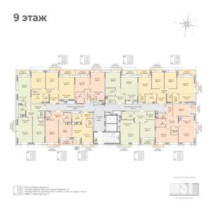 2-к квартира, строящийся дом, 73м2, 9/17 этаж