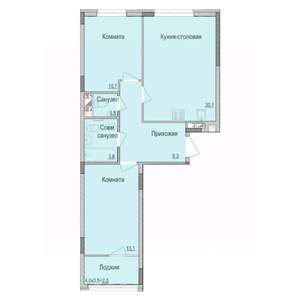 2-к квартира, вторичка, 59м2, 10/10 этаж