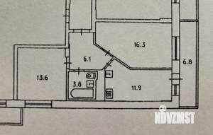 2-к квартира, вторичка, 59м2, 7/14 этаж