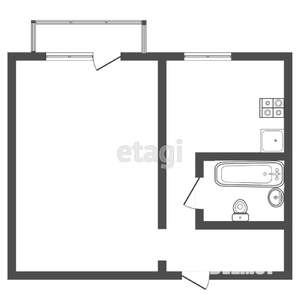 1-к квартира, вторичка, 32м2, 4/5 этаж