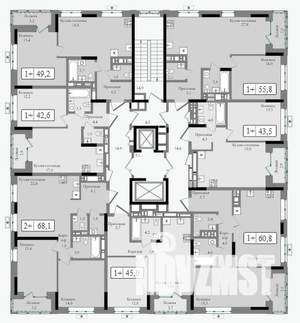 2-к квартира, вторичка, 68м2, 11/16 этаж