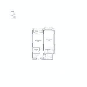 1-к квартира, вторичка, 58м2, 8/17 этаж