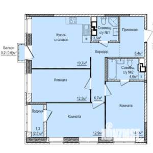 3-к квартира, строящийся дом, 82м2, 16/17 этаж