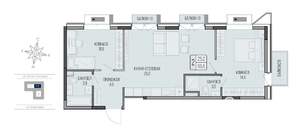 2-к квартира, вторичка, 67м2, 6/9 этаж