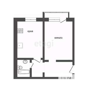 1-к квартира, вторичка, 43м2, 4/5 этаж