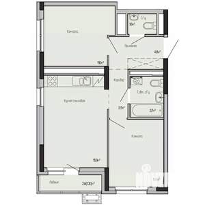 2-к квартира, строящийся дом, 51м2, 15/17 этаж