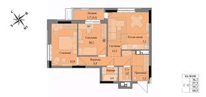 3-к квартира, вторичка, 59м2, 7/17 этаж