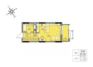 Студия квартира, вторичка, 25м2, 11/17 этаж