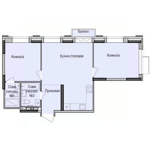 2-к квартира, строящийся дом, 61м2, 4/17 этаж