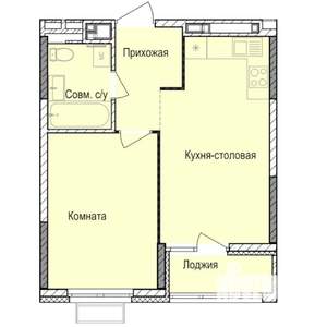 1-к квартира, строящийся дом, 39м2, 5/17 этаж