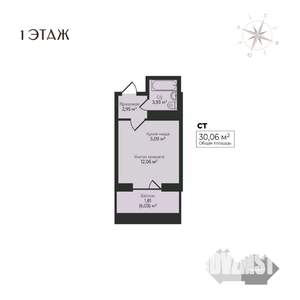Студия квартира, строящийся дом, 30м2, 1/17 этаж