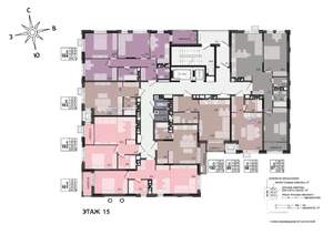 1-к квартира, строящийся дом, 44м2, 15/17 этаж