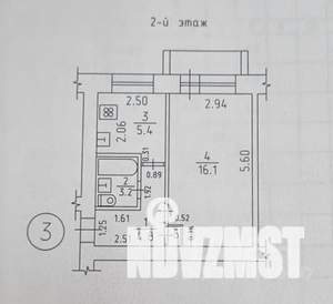 1-к квартира, вторичка, 30м2, 3/5 этаж