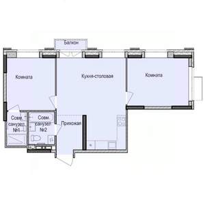 2-к квартира, строящийся дом, 60м2, 17/17 этаж