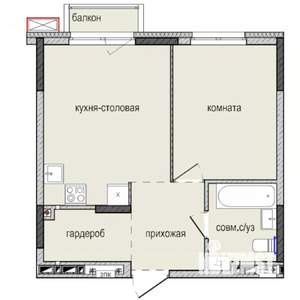1-к квартира, строящийся дом, 40м2, 9/16 этаж