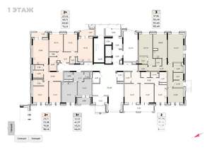 2-к квартира, вторичка, 67м2, 1/17 этаж