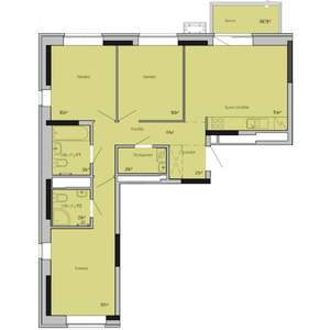 3-к квартира, строящийся дом, 71м2, 2/17 этаж