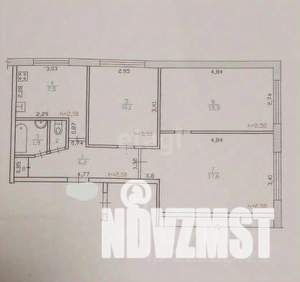 3-к квартира, вторичка, 58м2, 1/9 этаж