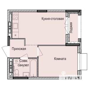 1-к квартира, строящийся дом, 35м2, 11/17 этаж