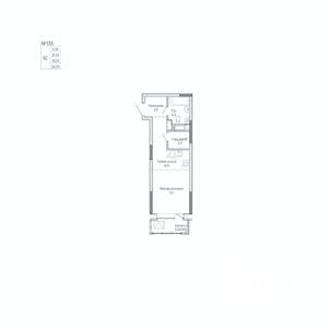 Студия квартира, строящийся дом, 35м2, 15/17 этаж