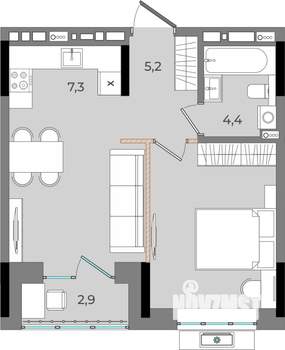 1-к квартира, вторичка, 45м2, 14/16 этаж