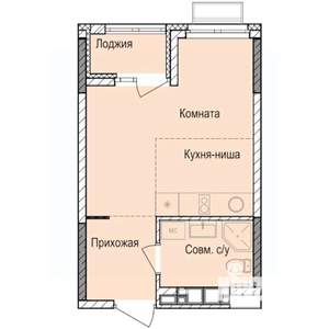 Студия квартира, строящийся дом, 26м2, 7/17 этаж