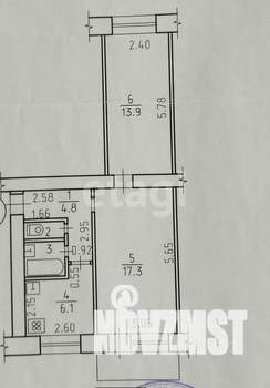 2-к квартира, вторичка, 46м2, 5/5 этаж