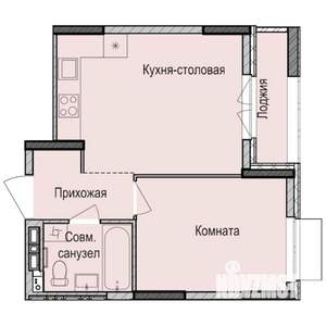 1-к квартира, строящийся дом, 36м2, 13/17 этаж