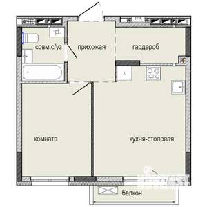 1-к квартира, строящийся дом, 41м2, 14/16 этаж