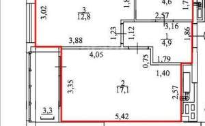 2-к квартира, вторичка, 39м2, 17/25 этаж