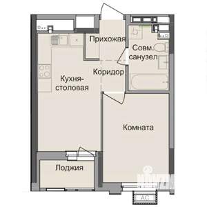 1-к квартира, строящийся дом, 35м2, 7/17 этаж