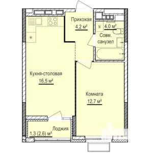 1-к квартира, вторичка, 39м2, 15/17 этаж