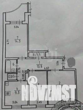 3-к квартира, вторичка, 66м2, 6/10 этаж