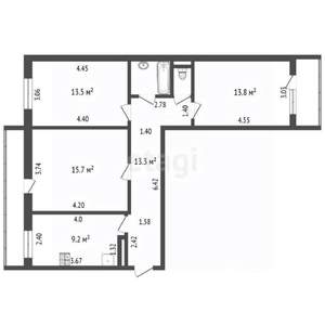 3-к квартира, вторичка, 69м2, 2/10 этаж