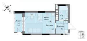 Студия квартира, вторичка, 27м2, 5/17 этаж