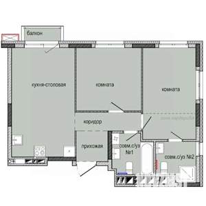 2-к квартира, строящийся дом, 61м2, 2/16 этаж