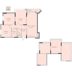 3-к квартира, строящийся дом, 90м2, 17/17 этаж