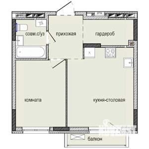 1-к квартира, строящийся дом, 41м2, 12/16 этаж