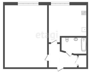 1-к квартира, вторичка, 33м2, 2/2 этаж